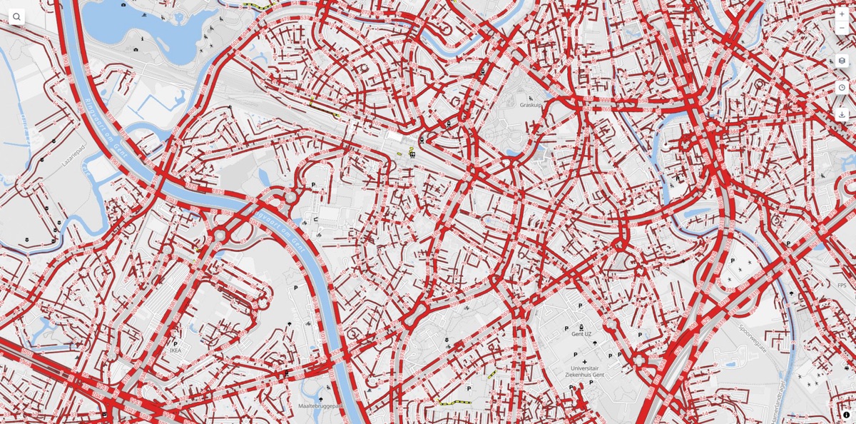 Routes per resident from the ABM, summed per segment.