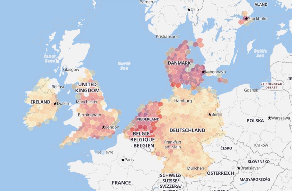 Open counts from road authorities in seven countries.