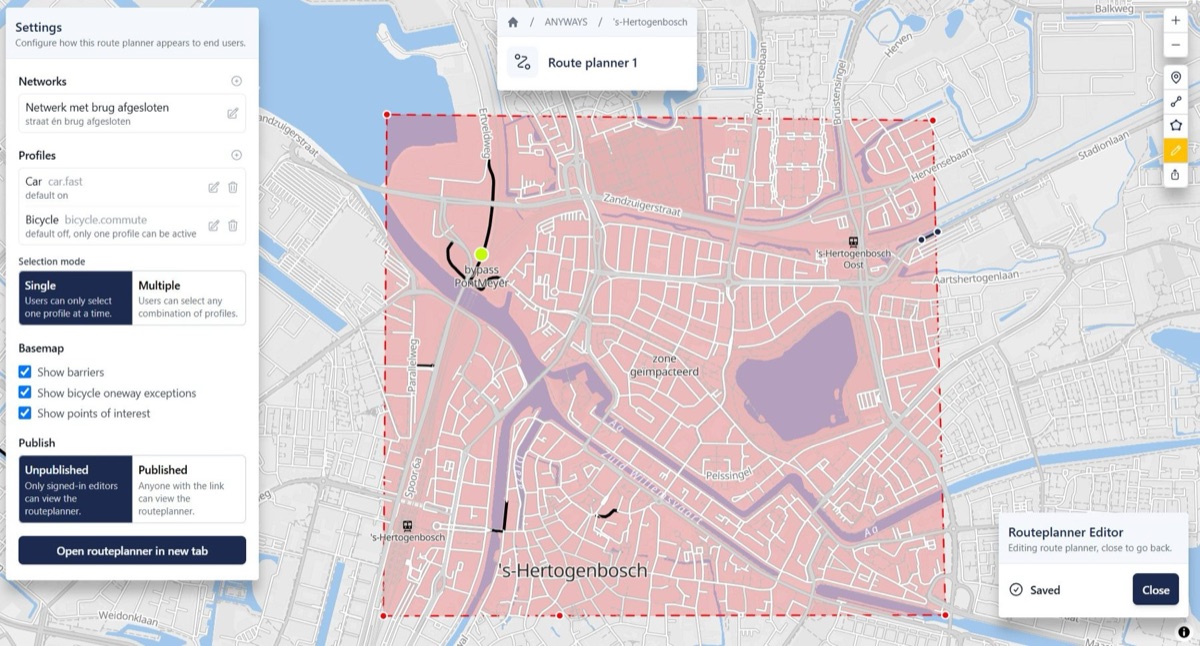 Managing a ReRoute route planner.