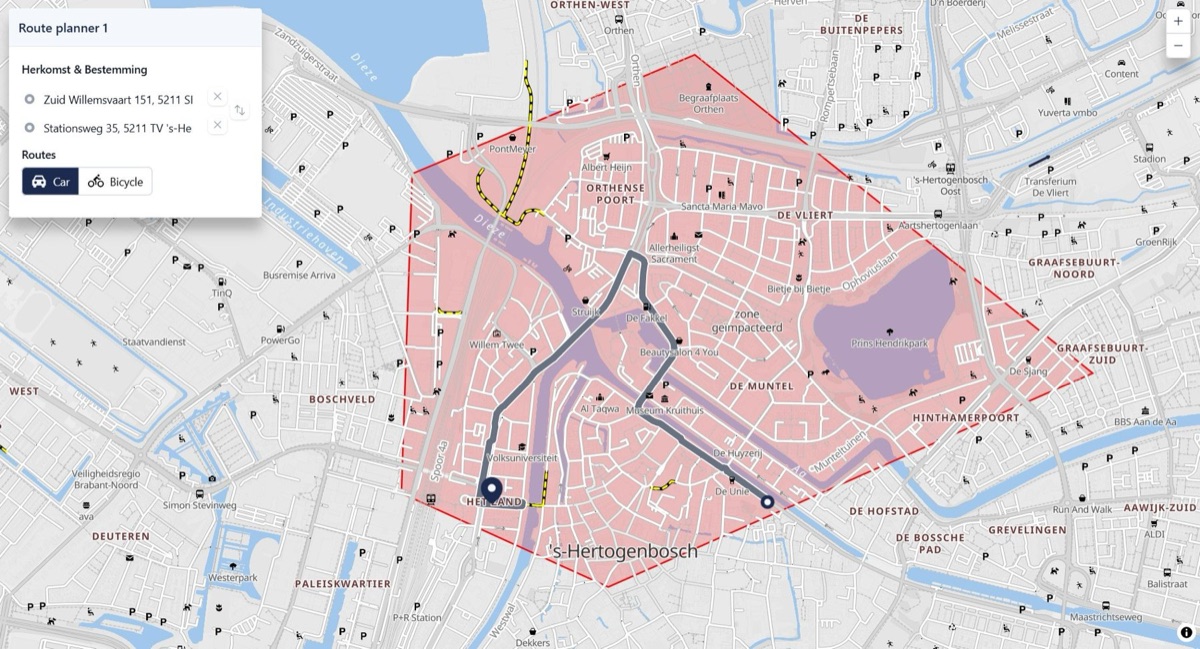 ReRoute: residents see their own route in the new situation.