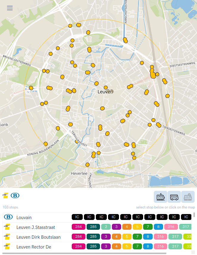 Public transport data in Leuven, Belgium.